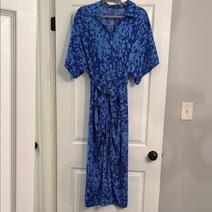 Blue Patterned Women's Dress